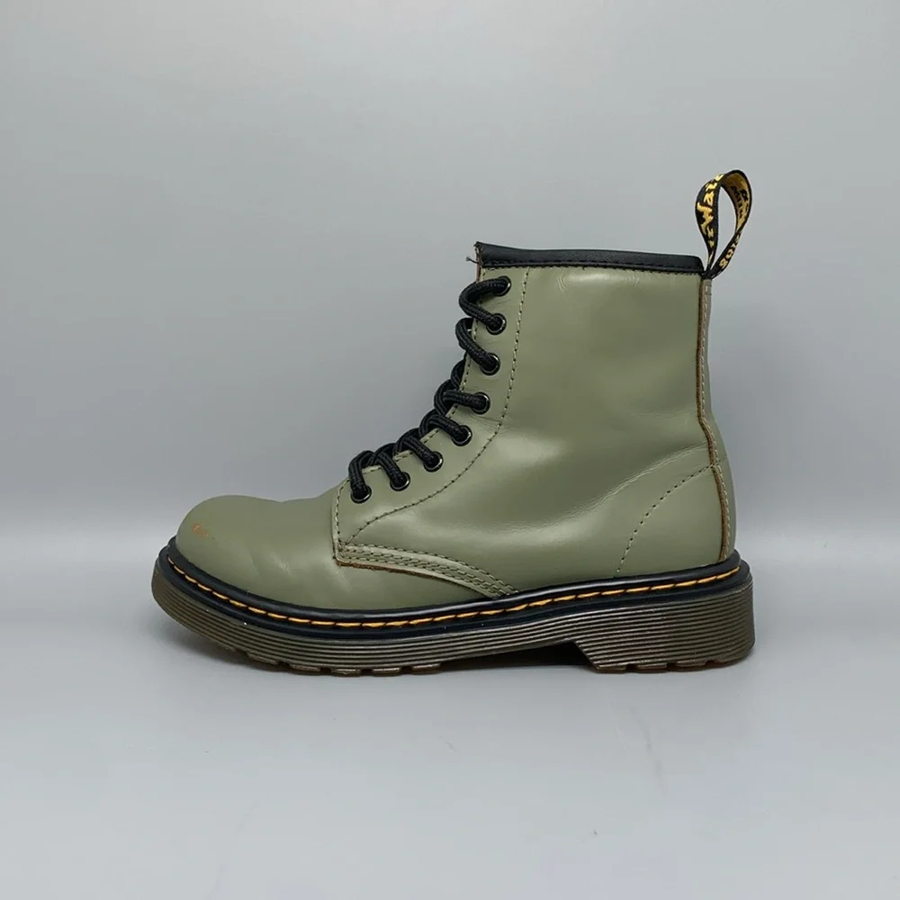 Dr Martens 1460 Green Leather Boots‎ Youth Sz 1